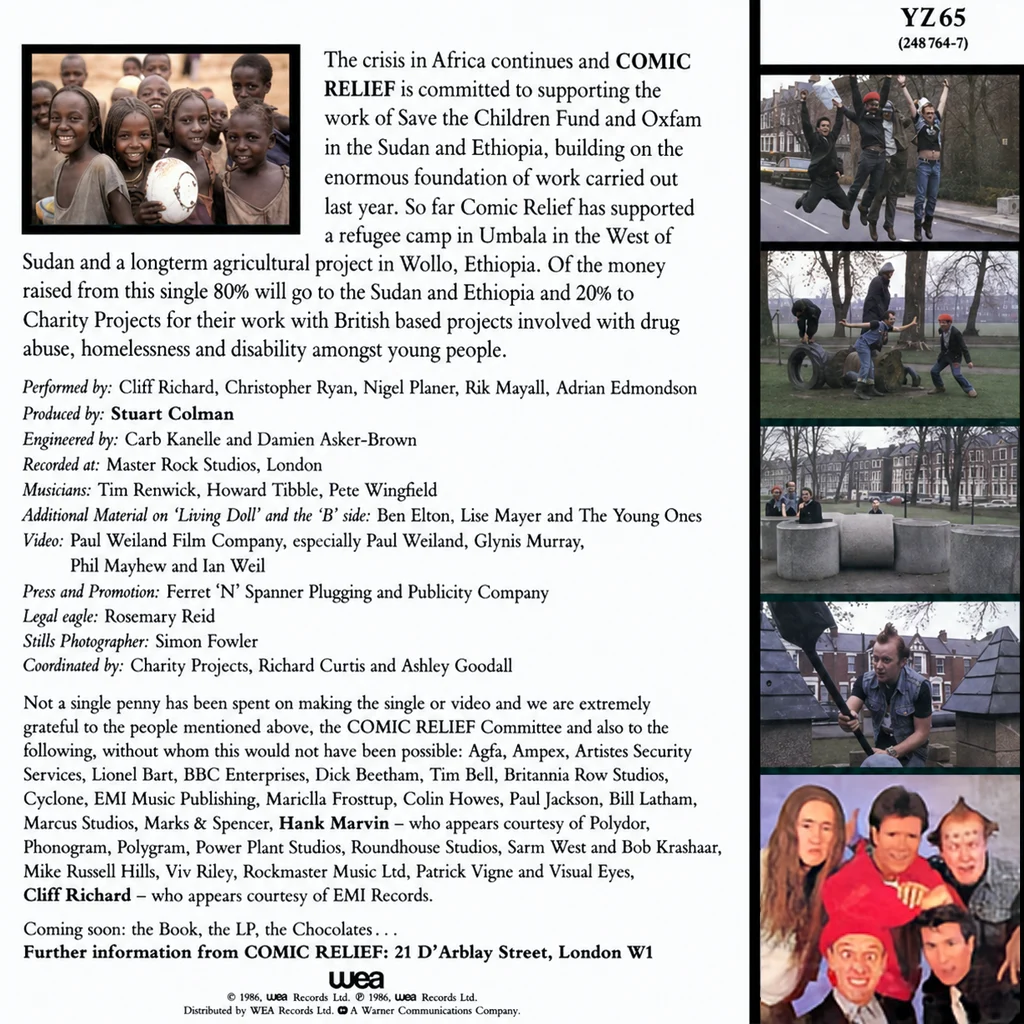 Cliff Richard & The Young Ones - Living Doll - UK 7'' Cover - Back