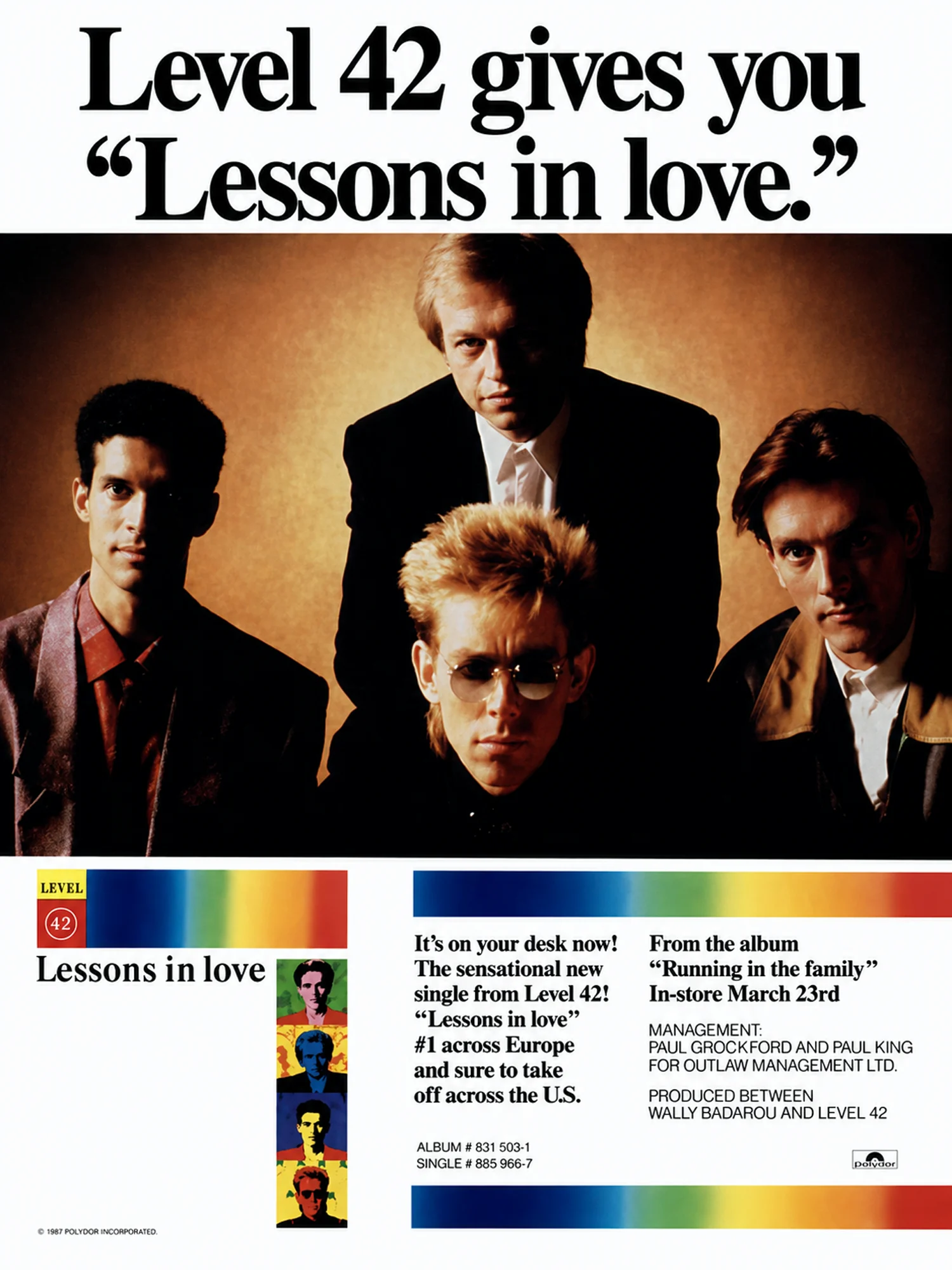 Level 42 - Lessons In Love - Promo Advert
