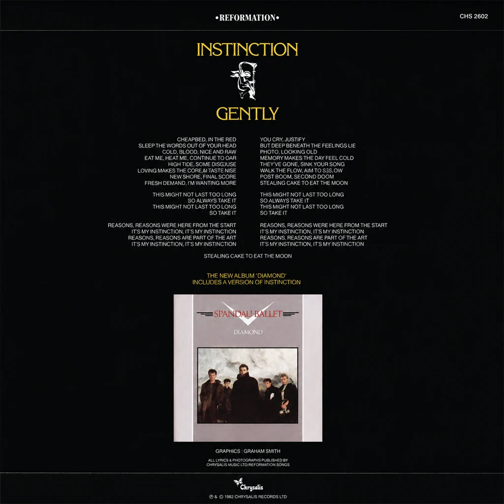 Spandau Ballet - Instinction (Remix) - UK 7'' Cover - Back