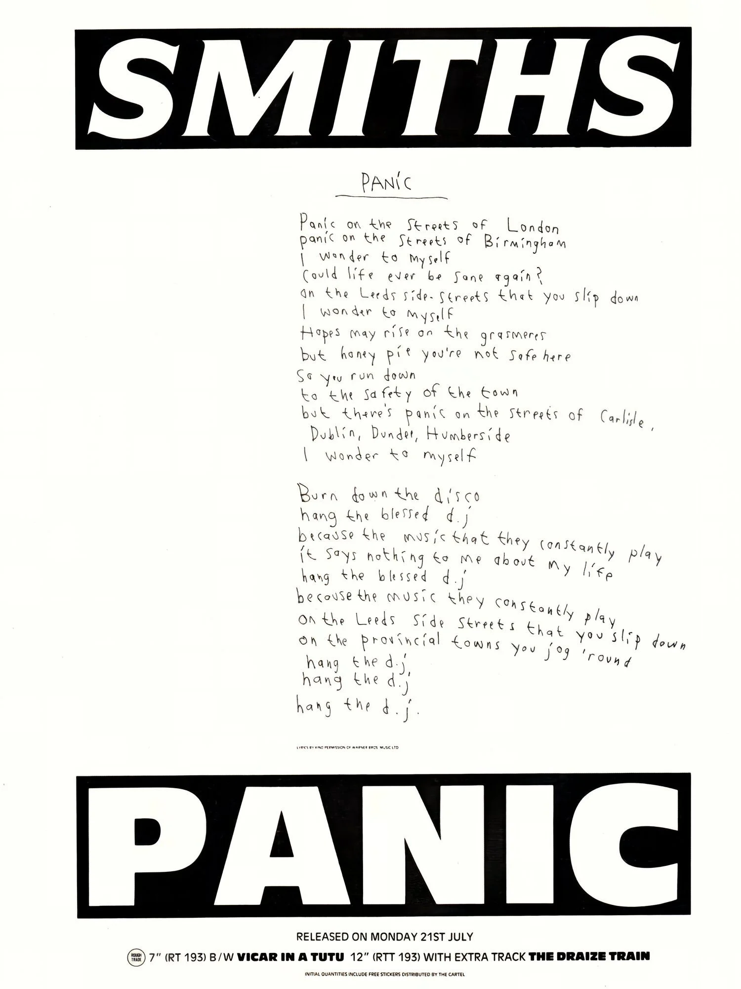 The Smiths - Panic - Promo Advert
