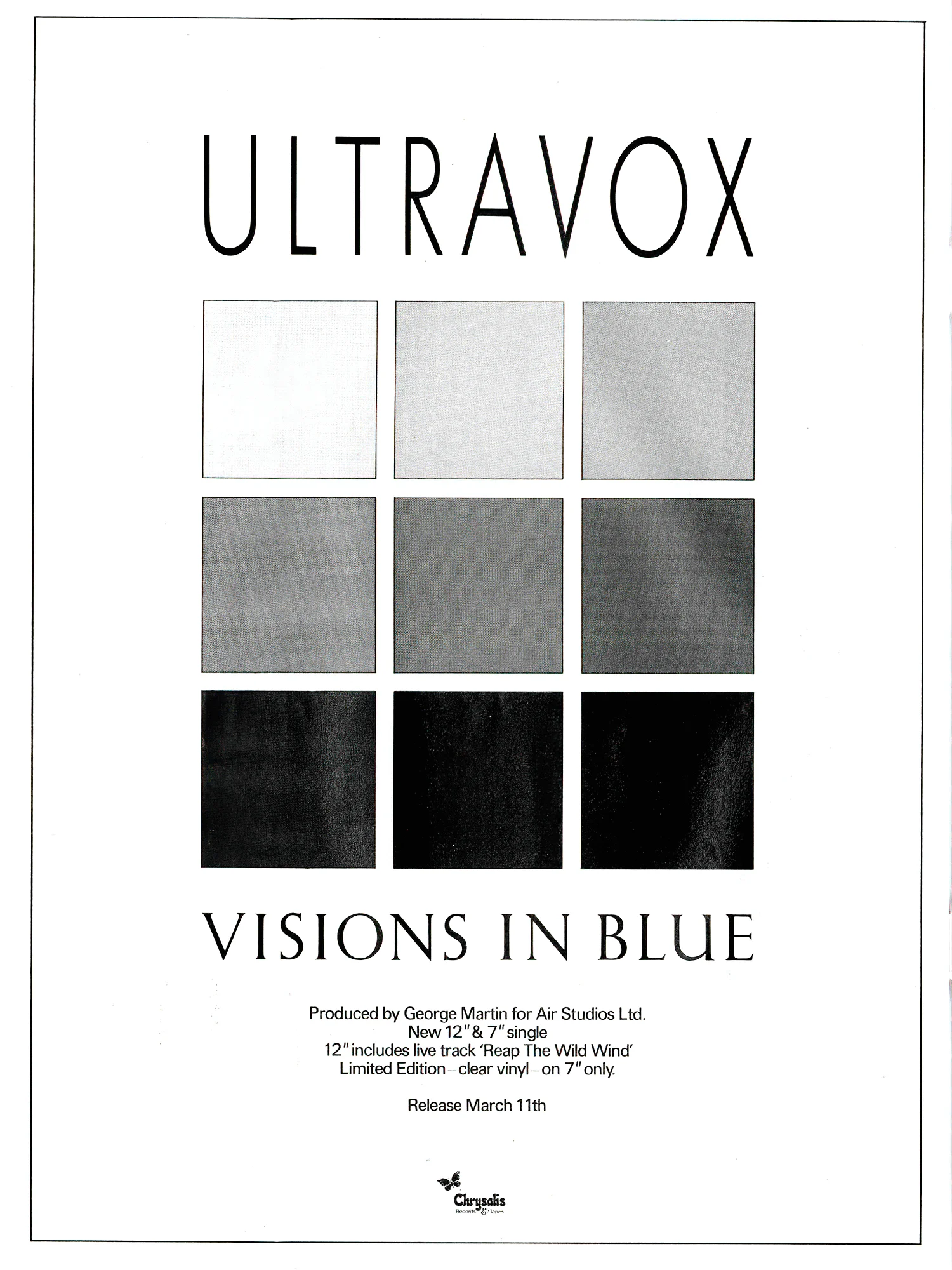 Ultravox - Visions In Blue - Promo Advert