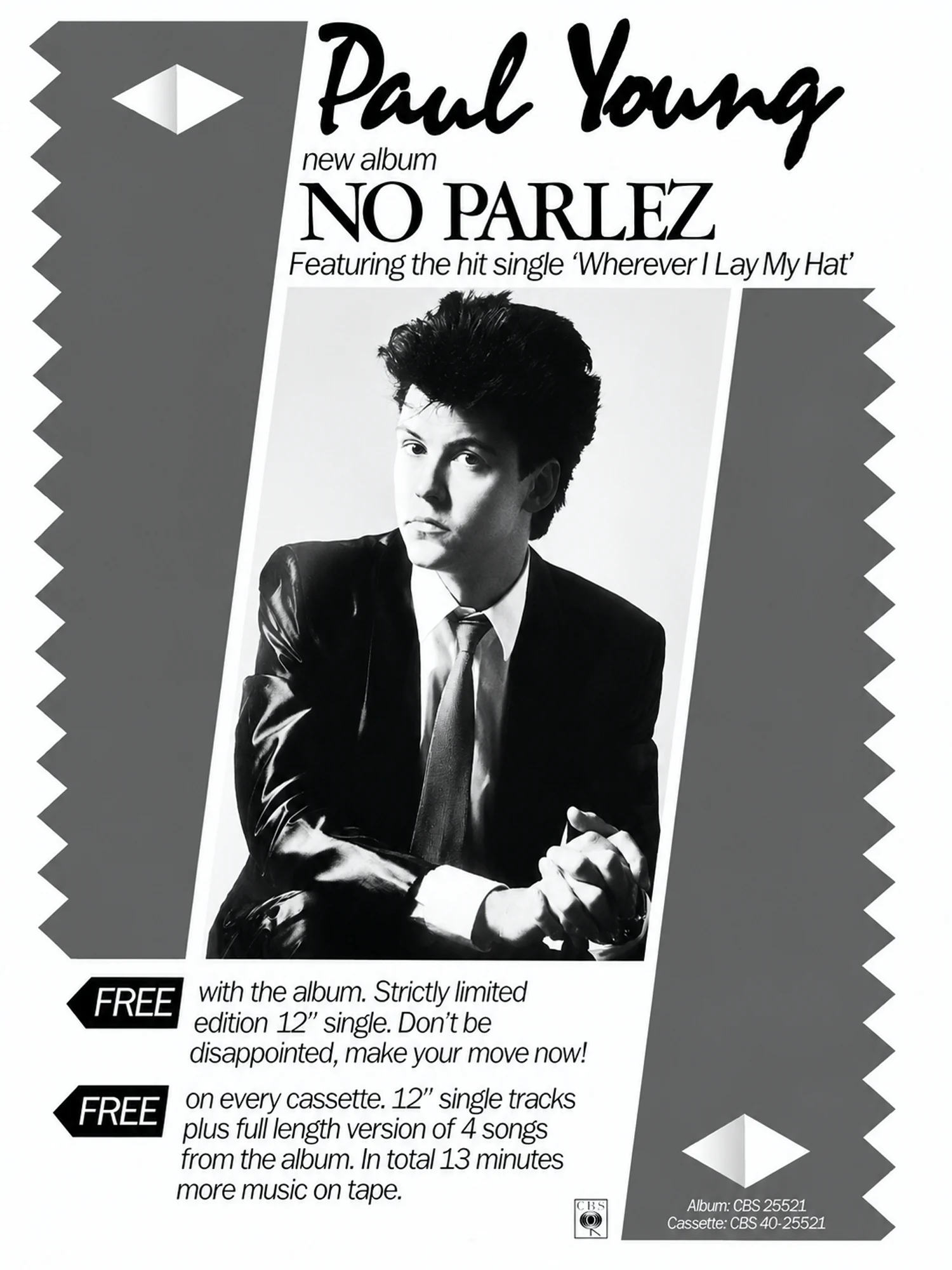 Paul Young - Wherever I Lay My Hat (That's My Home) - Promo Advert
