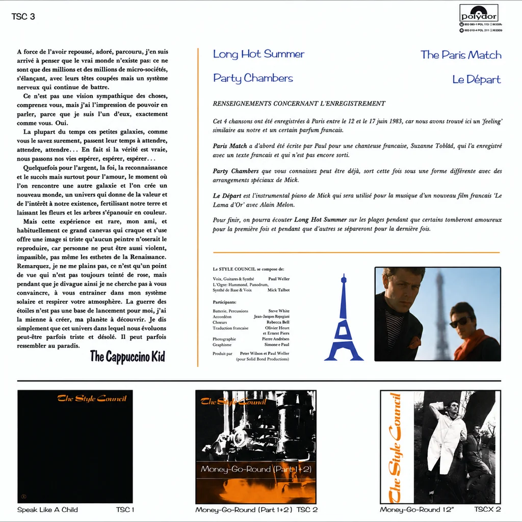 The Style Council - Long Hot Summer - UK 7'' Cover - Back