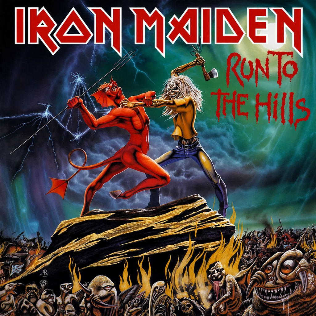 Iron Maiden – Run To The Hills Iron Maiden - Run To The Hills - UK 7'' Cover - Front